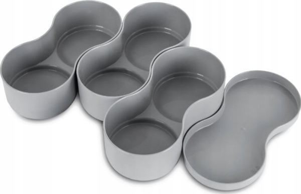 Practic Practic - 3X Behälter - Schale - Snackbox - Grau