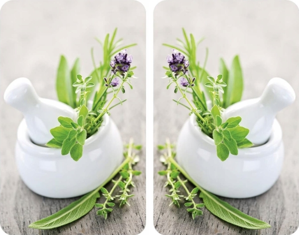 Wenko HERB GARDEN glasbeskyttelsesplader til komfur - 2 stk, WENKO