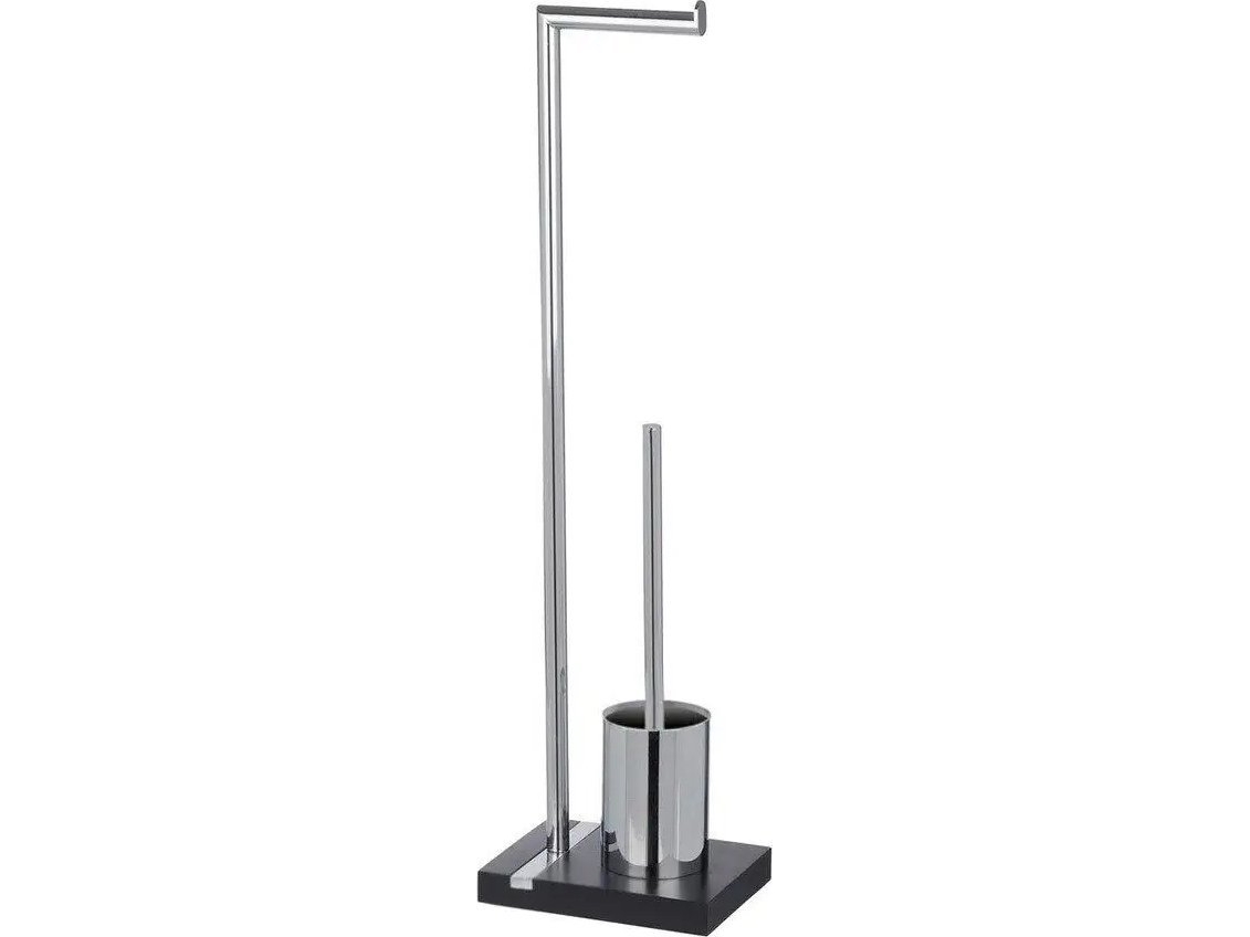 Wenko Toiletpapir- og toiletbørsteholder, NOBLE BLACK - 2 i 1, WENKO
