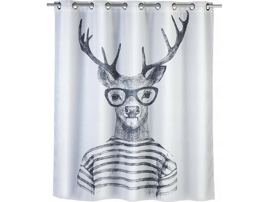 Kleine Wolke Mr Deer duschdraperi, textil, 180x200 cm, WENKO | Baby & barn - Textil och kläder - Badmattor | GameStuff