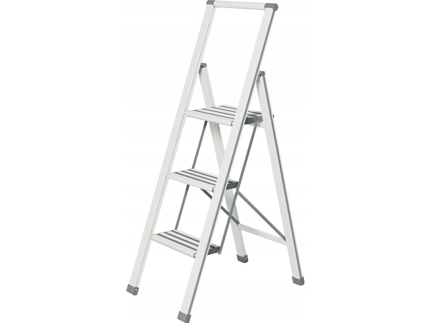 Wenko Aluminium-Leiter, 3-Stufig - Weiß, Wenko