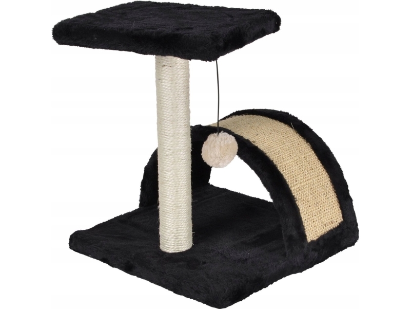 Homea klösträd för katt med plattform och tofs, 38 cm, svart | Sällskapsdjur - Katt - Klöstträd & klösmiljöer | GameStuff
