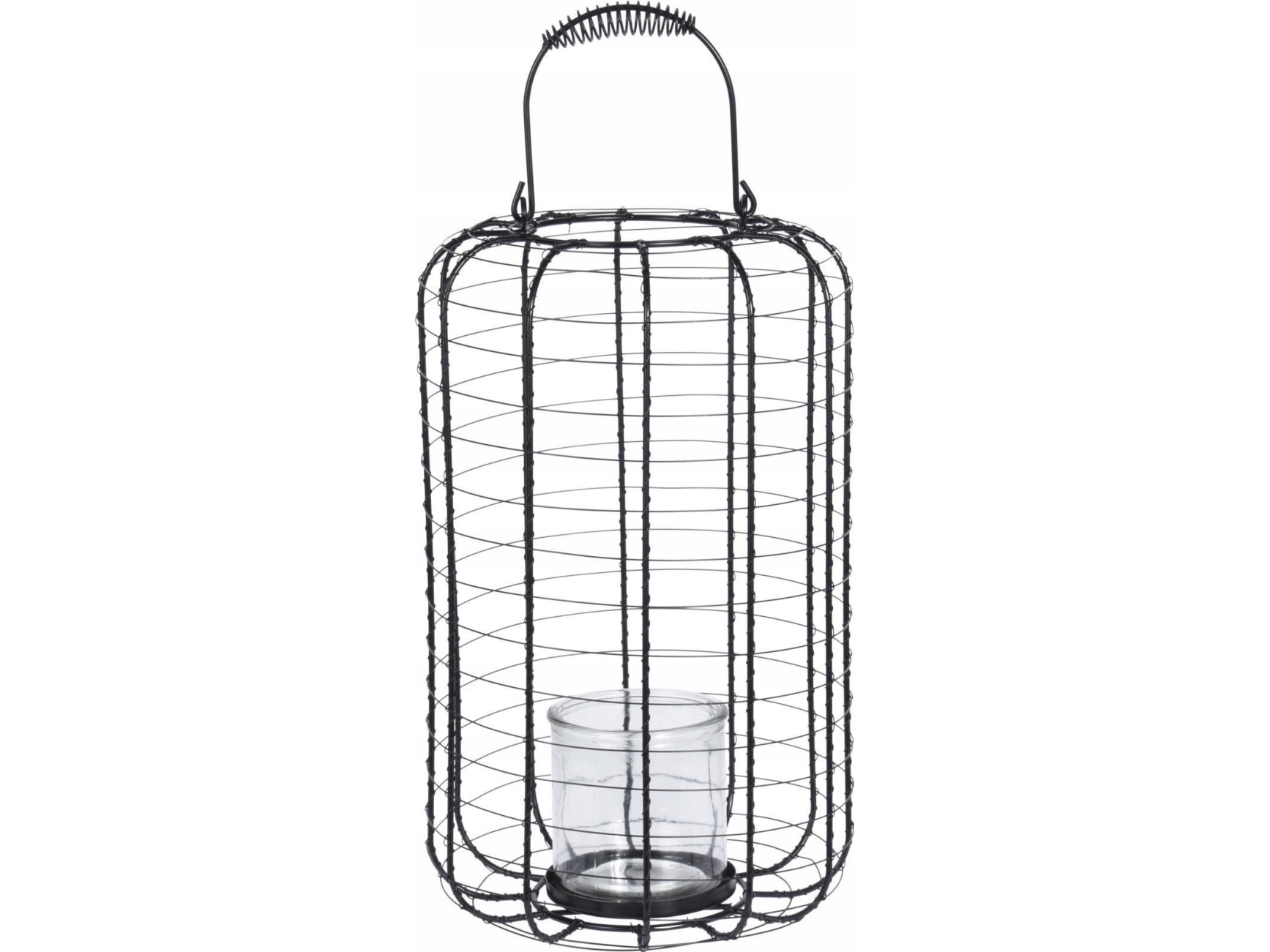 Home Styling Collection lanterne i metal med glaskabinet, Ø 23,5 cm, sort