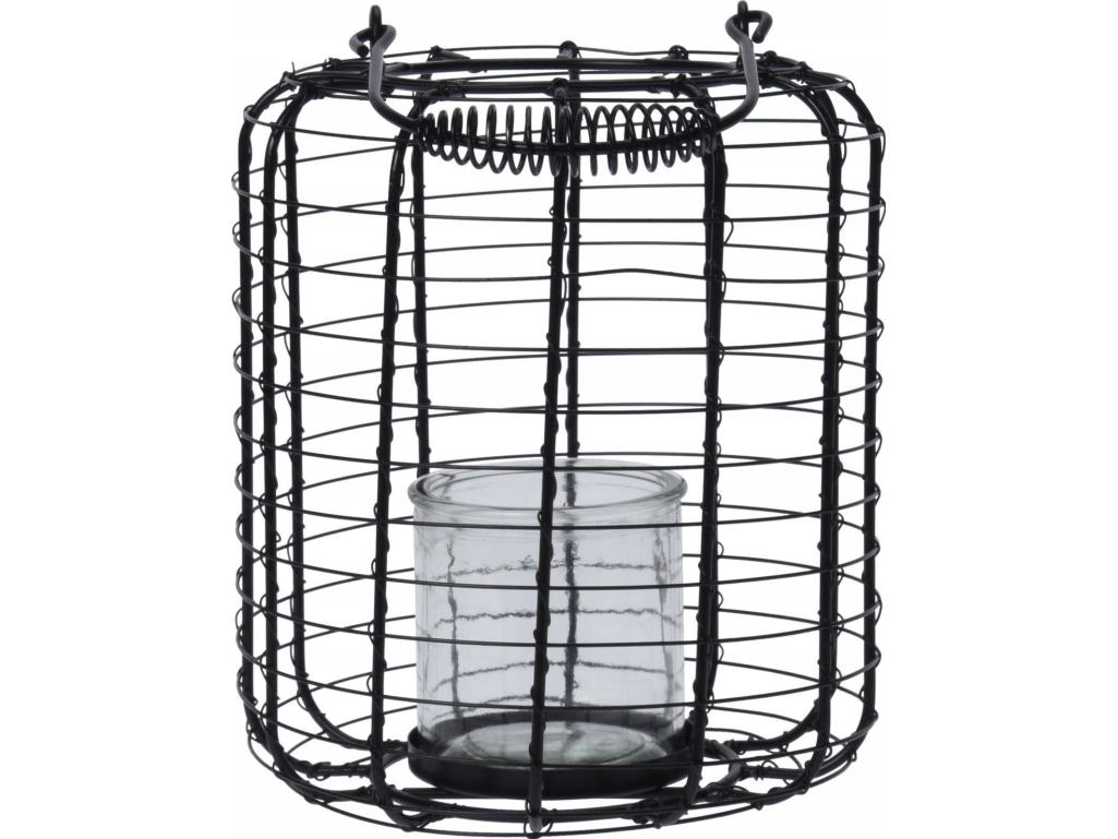 Home Styling Collection Ljuslykta i metall med ljushållare i glas, Ø 18,5 cm, svart | Bordssättning - Bar & vin - Ljusstakar och Lampor | GameStuff