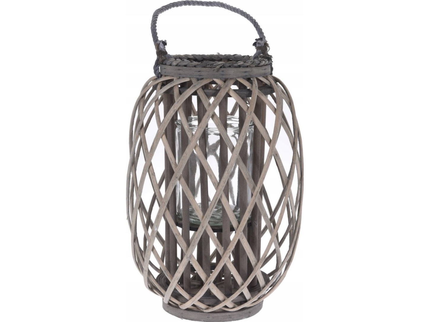 Home Styling Collection Lampion wiklinowy, Ø 27,5 x 41 cm, szary