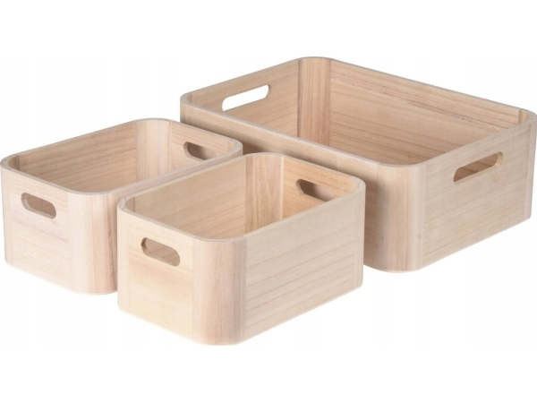 Home Styling Collection Puiset järjestelylaatikot, 3 kpl.