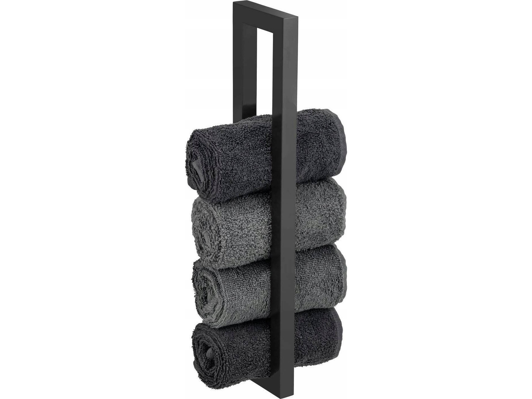 WENKO håndklædeholder i lakeret stål, mat sort, REITANI