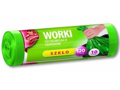 Anna Zaradna affaldsposer til sortering af glas LDPE 120 l 10 stk, grøn (AZ1-WNS-7072)