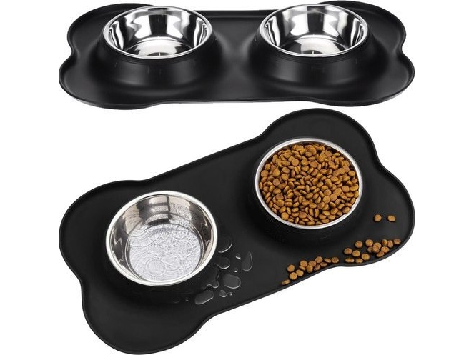 Purlov dubbelskål 2x 450 ml | Sällskapsdjur - Katt - Mat & vattenskålar för katten | GameStuff