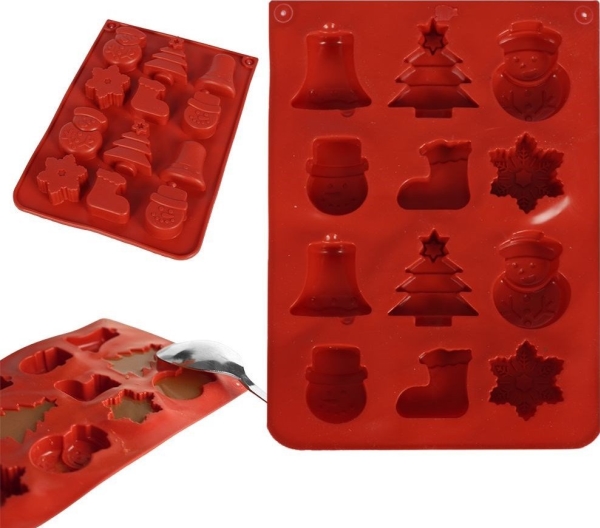 La Cucina Silikoninė forma šokoladui, Kalėdų tema, 12 formelių