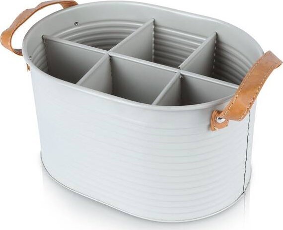 Home Styling Collection flasklåda i plåttyp med läderhandtag, för 6 flaskor | Bordssättning - Par - Bollar | GameStuff