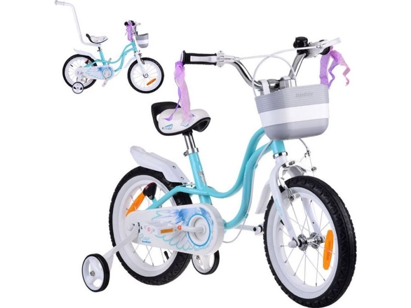 Royalbaby RoyalBaby yndig cykel 14 Lille svane bånd kurv sidehjul RB14-18