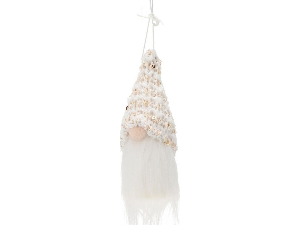 Home Styling Collection dekorativ hängning Nisse 11 cm paljetter vit | Julen - Juldekorationer - Dekorationer för jul | GameStuff