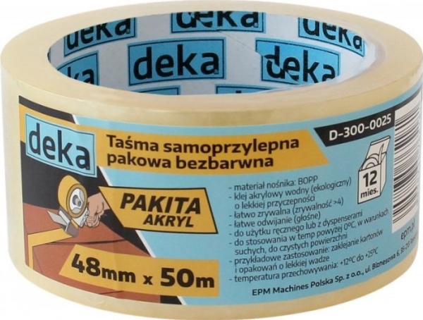Deka Tapetape/Emballeringsbånd Uden Farve 48 Mm X 50 M