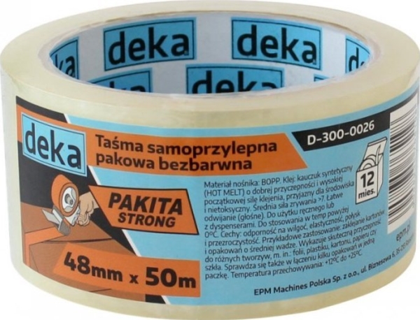 DECA EMBALLAGE TE UDEN FARVE STÆRK 48MM*50M