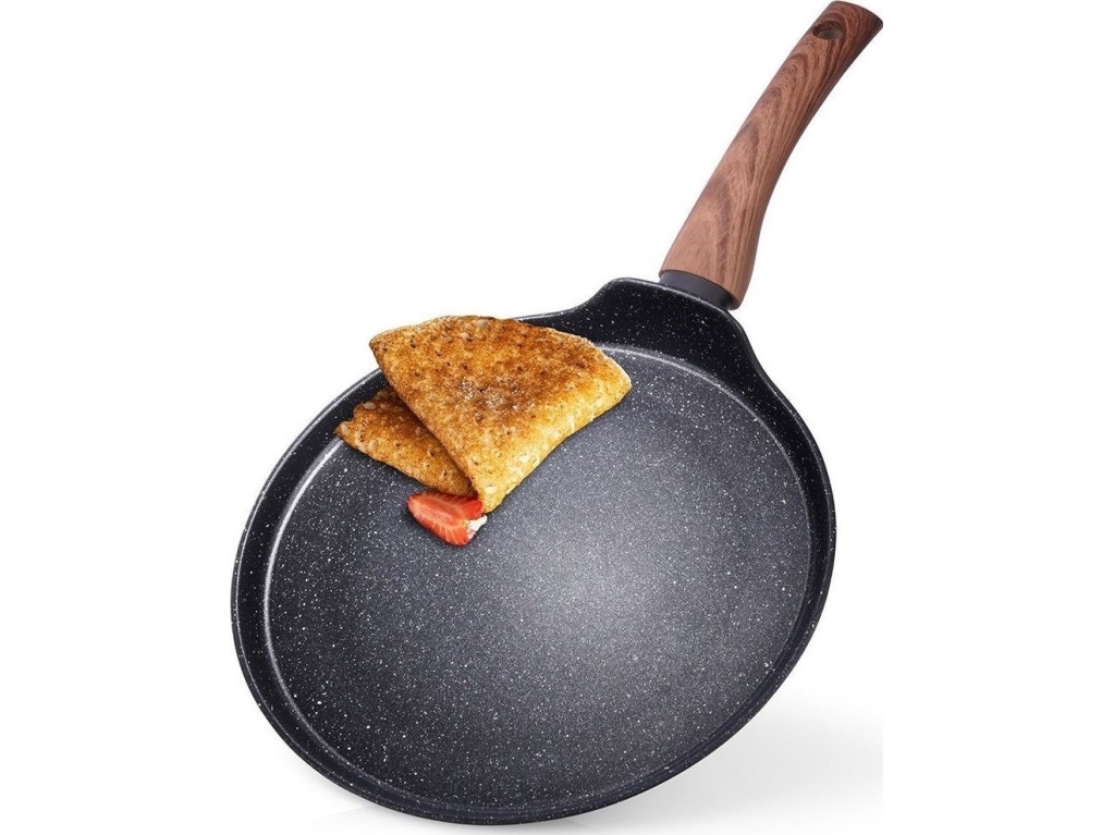 Vilde Blynų Keptuvė Granitinė Neprideganti Juodas&Wood 26 Cm