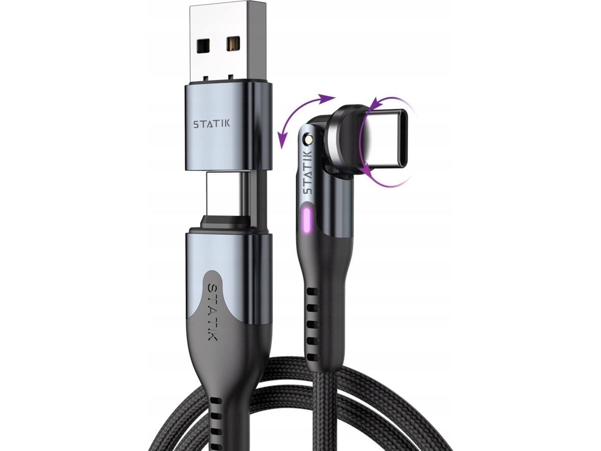 Statik Powerpivot Pro Nylon Braided Cabel, Usb-C To Usb-C, 1M, Juodas