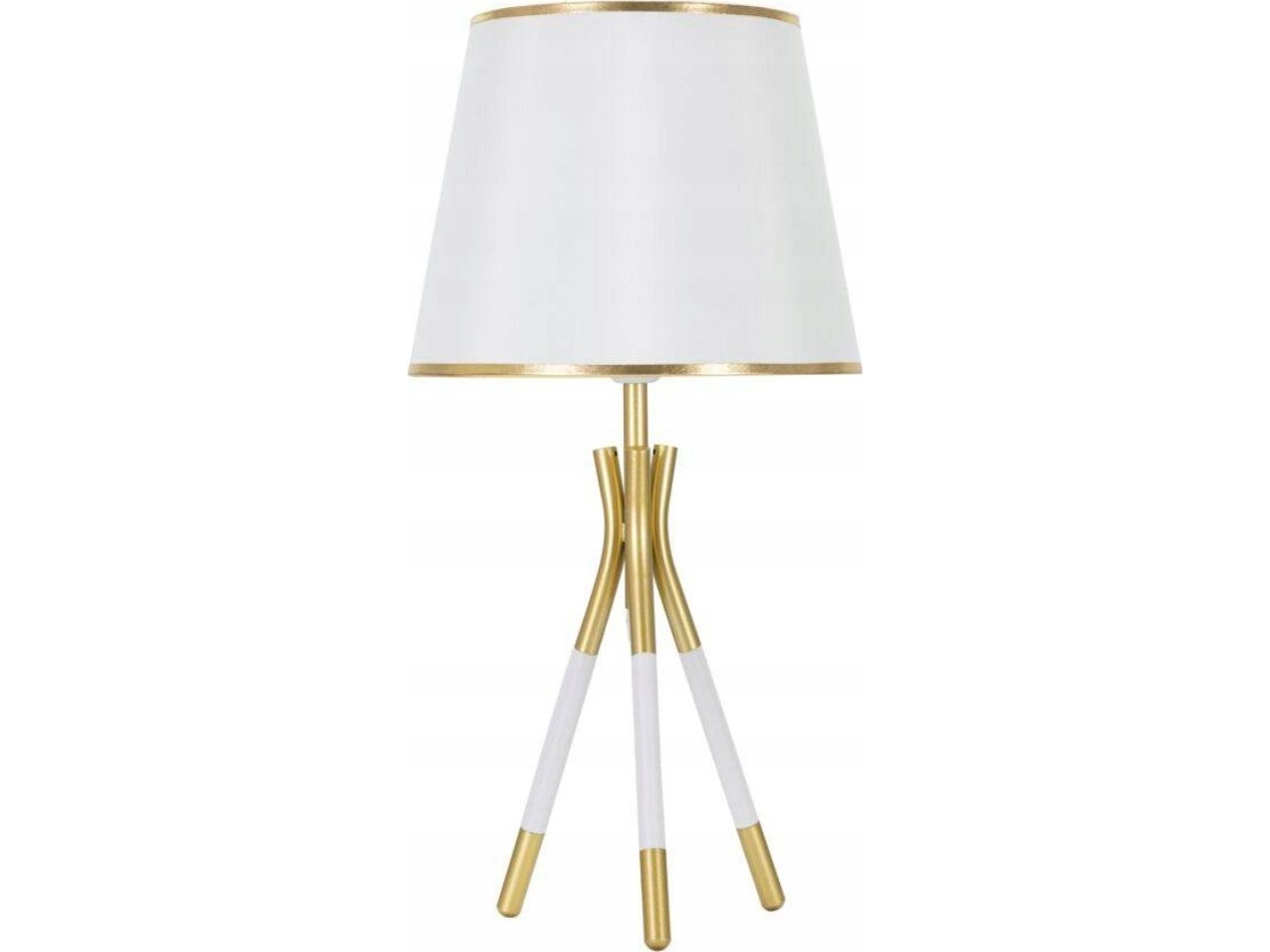 Glam bordlampe i guldfarve, metal og stof - 28x57 cm