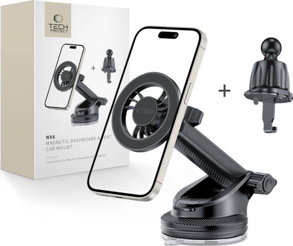 Tech-Protect magnetisk universal bilhållare MagSafe Tech-Protect N56 svart | Datorer & Surfplattor - Tillbehör till surfplattor - Skärmskydd | GameStuff