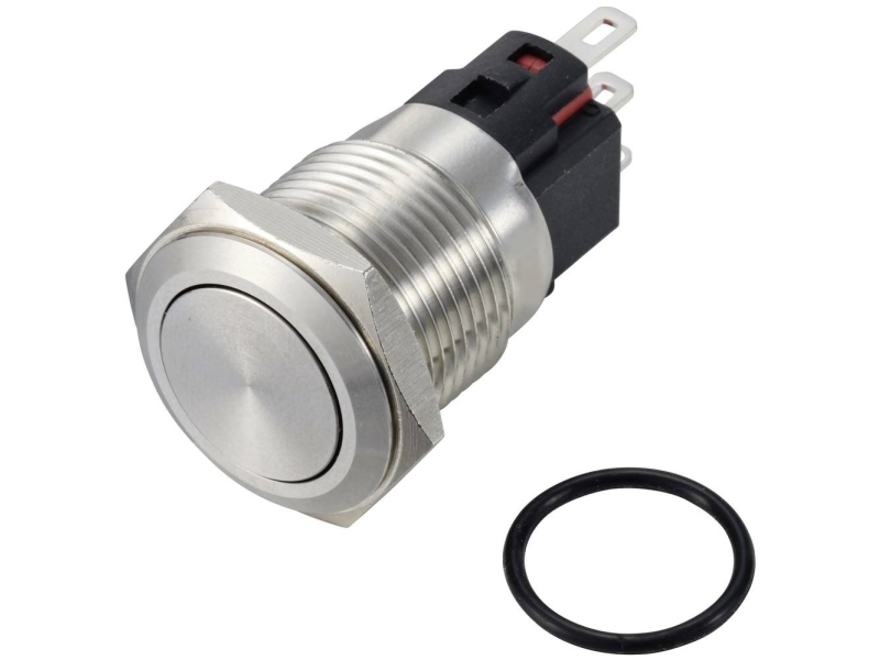 Tru Components Tc-12647484 Druckschalter 250 V/Ac 3 A 1 X Off/(On) Ip65 Klickend, Vernickeltes Messing 1 Stk