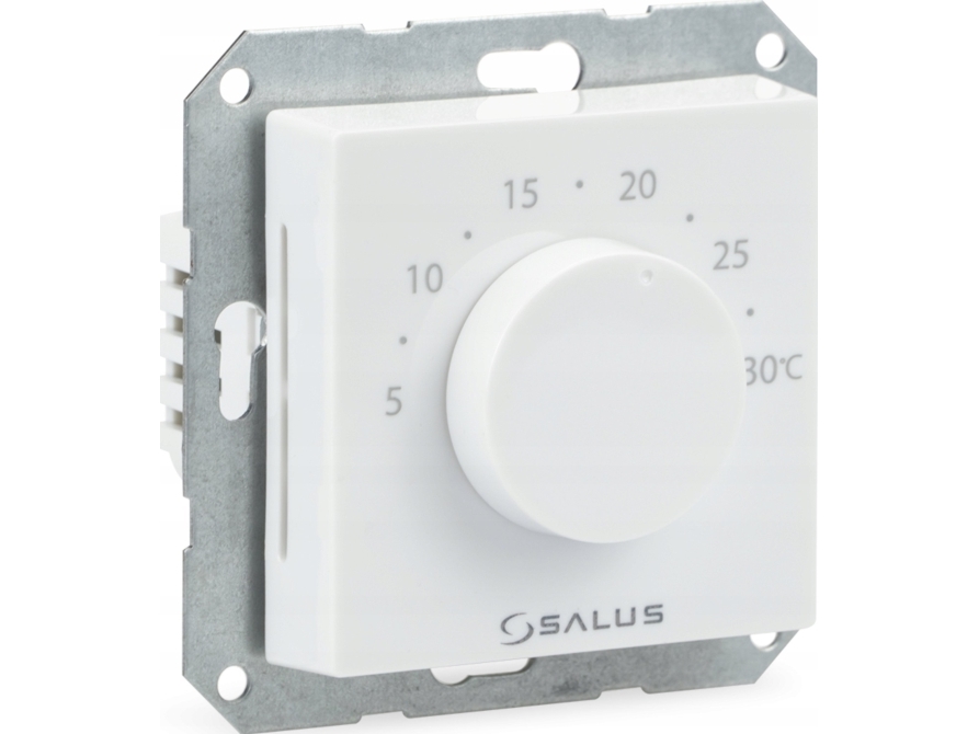 Salus kablet indbygnings elektronisk termostat/døgnregulator 230V, hvid, monteres i ramme 55x55 BTR230