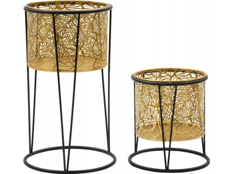 Mauro Ferretti Unisex Gold Vase Leavy Coppia (X2) - Bild 4