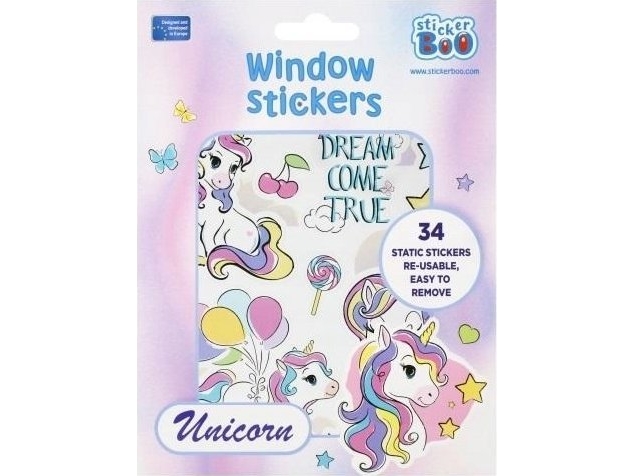 STICKERBOO klistermærker til vindue enhjørning 160x210/4K S-B STK 12/240