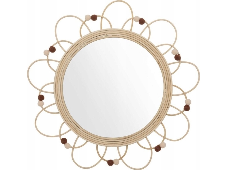 Atmosphera CAMPAGNE dekorativt spejl i rattanramme, Ø 38 cm
