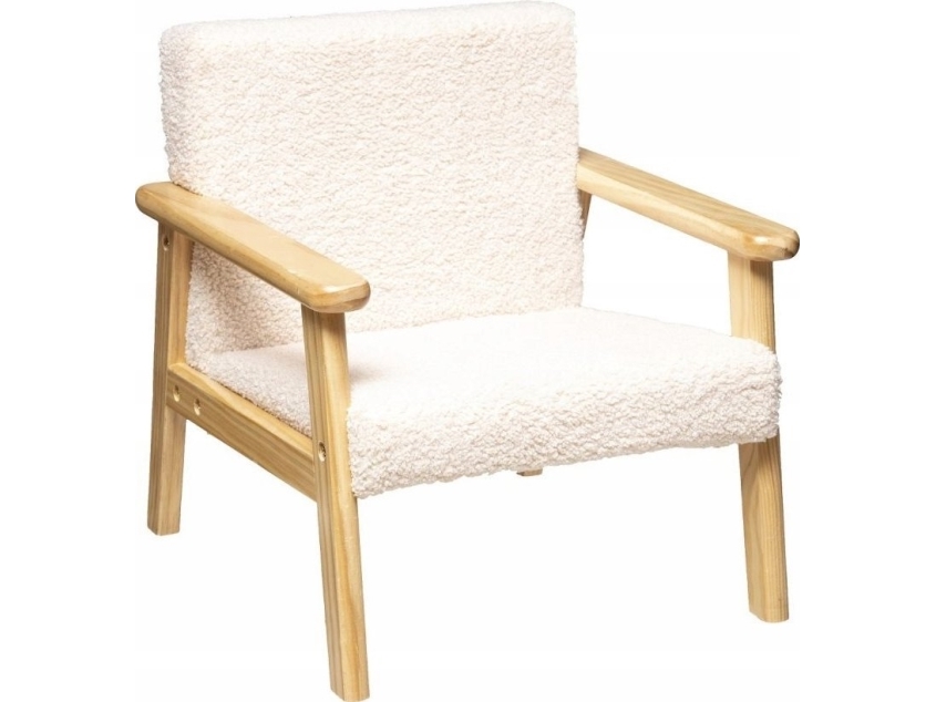 Atmosphera Baby-lænestol med bamsebetræk og stel af fyrretræ, sædehøjde 28 cm