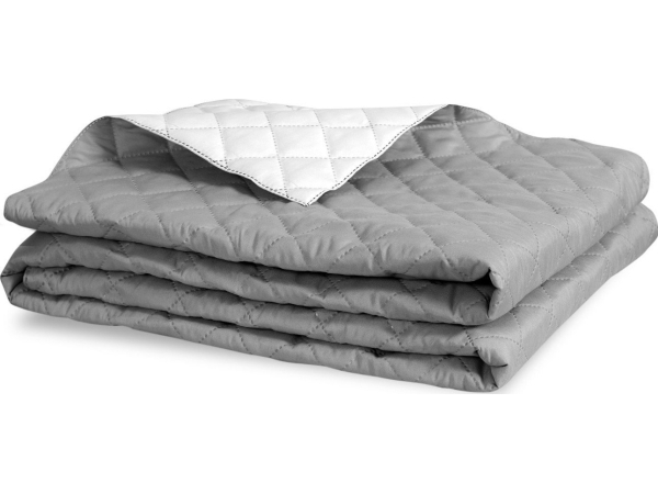 Room99 Kaksipuoleinen tikattu harmaa-valkoinen päiväpeitto 220x240 cm Medicline