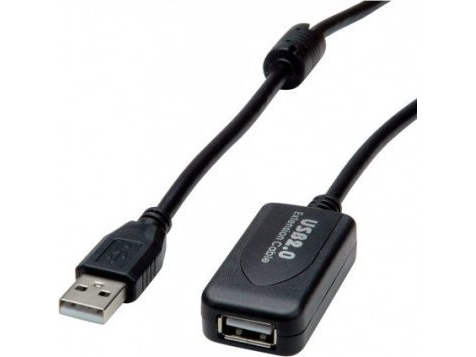 Secomp Value Usb-Kabel Usb 2.0 Skjøtekabel, Aktiv Med Repeater, Svart, 15 M