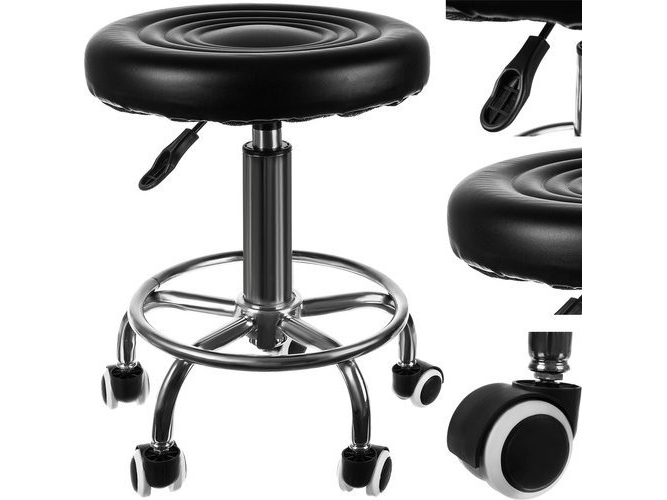 Komfortabel Drejestol til Frisører Justerbar og Let at Samle