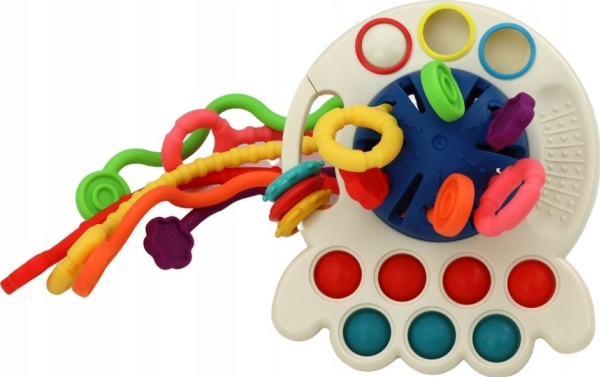 LeanToys Sensory Baby Octopus Bidering Legetøj Farvet