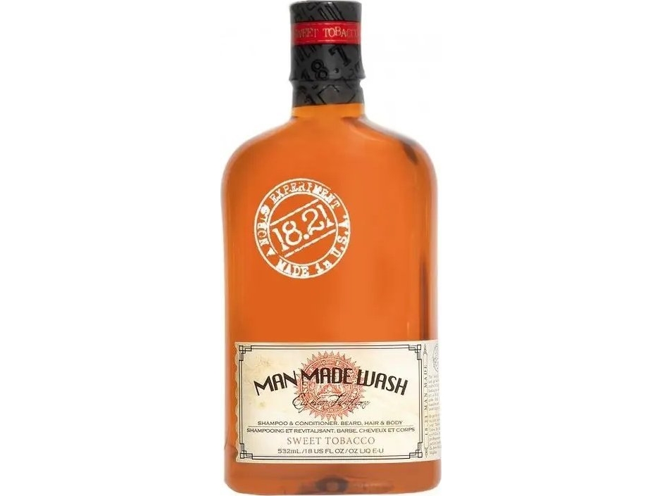 Baylis & Harding 18.21 Man Made Wash Sweet Tobacco daugiafunkcė priemonė vyrams 3in1: šampūnas, kondicionierius ir kūno prausiklis viename, 530 ml