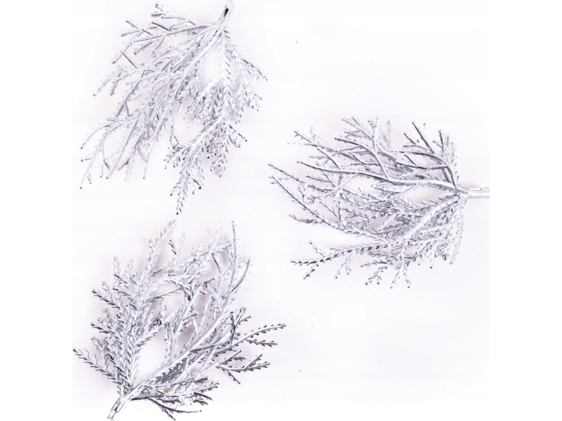 Weihnachtsdekoration Mfp Papier Silber Zweige 9Cm 3St
