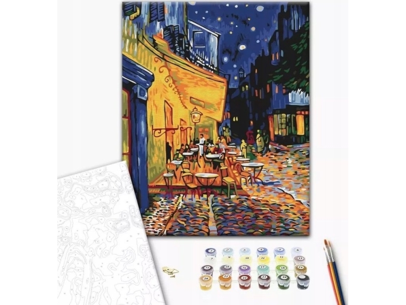 Axendor Malen Nach Zahlen Brushme, 40X50 Cm, Nachtcafé In Arles, Vincent Van Gogh, 1 Stk.