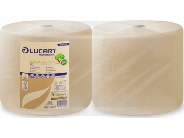 Karen Lucart EcoNatural 3.800 - håndklædepapir i rulle: 3-lags, 200 m, cellulose Fiberpack - 2 ruller
