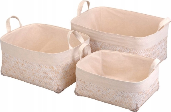 Storage Solutions Opbevaringskurv i bambus, organiser - 3 stk. i ie