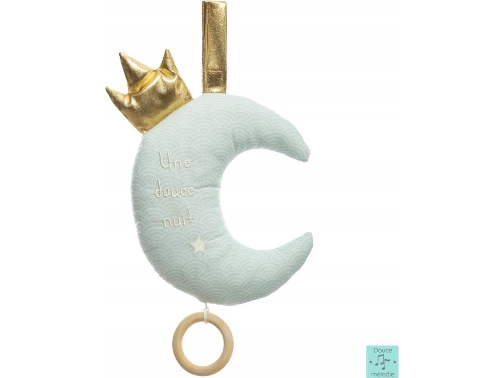 Atmosphera MOON babypude med melodier, mintfarve