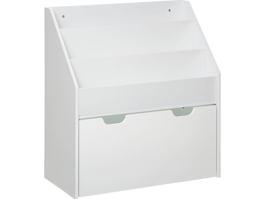 Atmosphera Regal til bøger med skuffe, hvid, 3 hylder