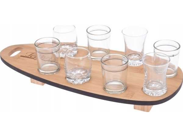Excellent Houseware set med skålar/snacks, 8 glas på bambubräda | Bordssättning - Tillbehör för bordet - Bagare | GameStuff