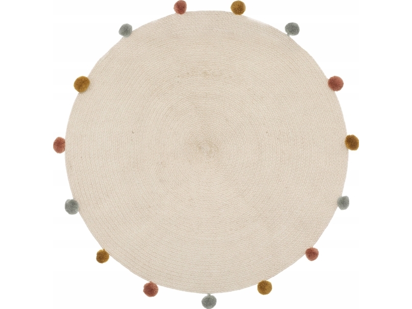Atmosphera lasten matto ARLEKIN, jossa pompuloita, Ø 90 cm