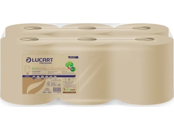 Karen Lucart Econatural L-One Maxi - Walzenreiniger, Zentral Dosiert, 2 Schichten, 158 M, Zellulose Faserpack - 6 Rollen
