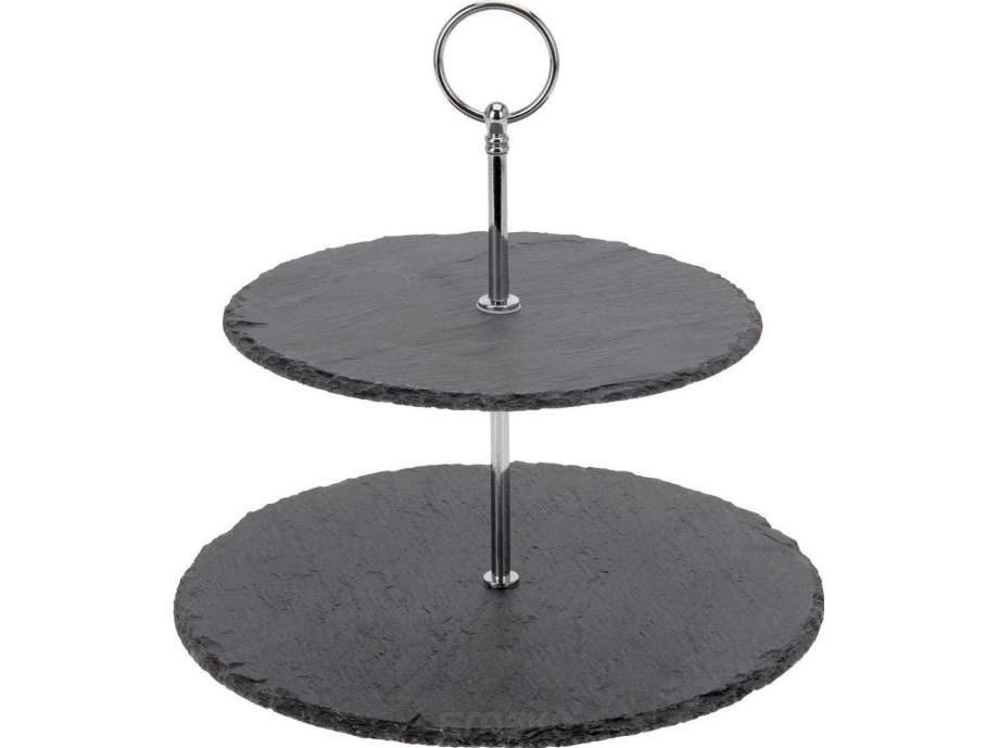 Excellent Houseware Stenfad til kager og snacks, 2 niveauer