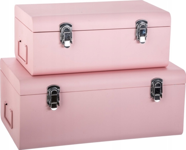 Atmosphera Aufbewahrungsbox, Mit Griff - 2 Stück Enthalten, Rosa