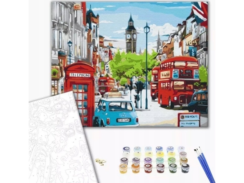 Ideyka male efter tal med penselnumre, 40x50 cm, London rush hour