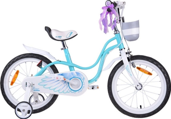 Royalbaby børnecykel 16 Little Swan med kurv og sidehjul RB16-18