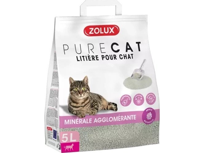 Zolux ZOLUX kissan kuivike PURECAT mineraalipitoinen, hajustettu, antibakteerinen 5 l