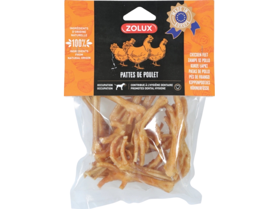 Zolux Zolux Naturlig Hundeleckerli Hühnerfüße 150 G