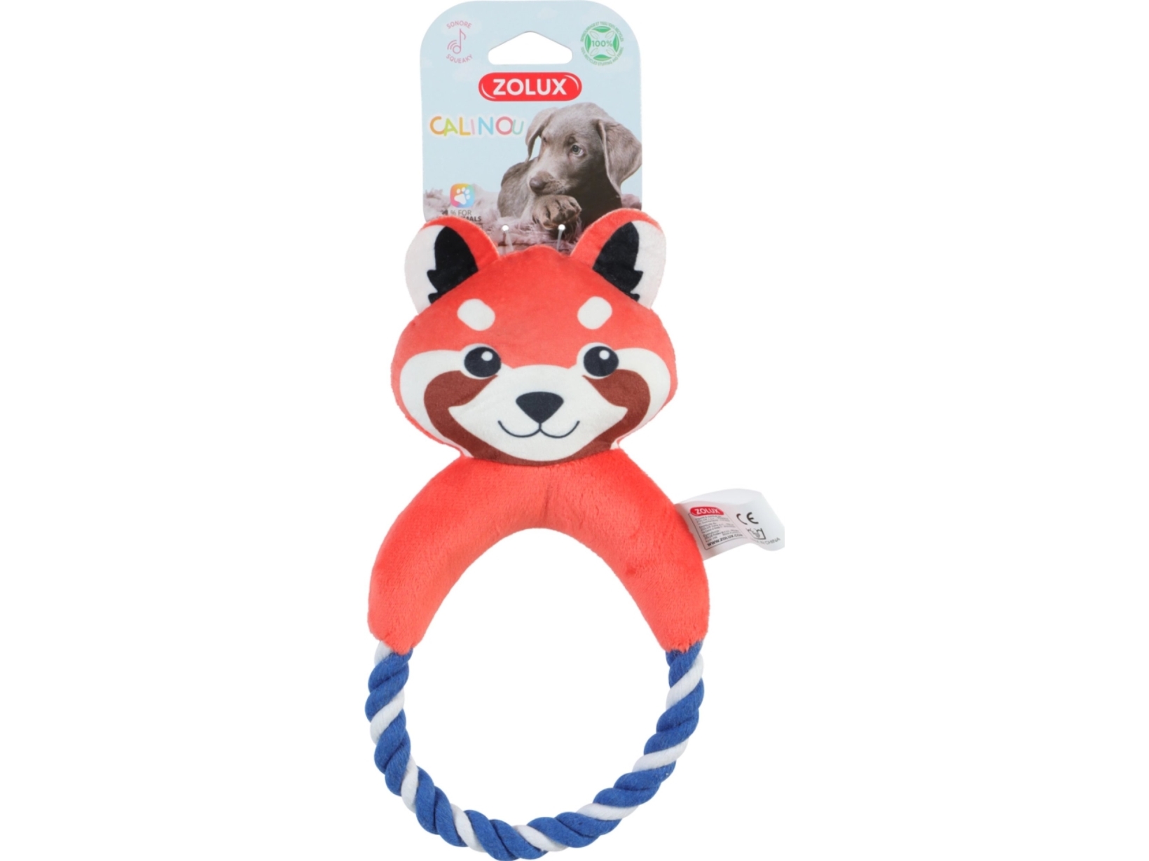 Zolux Plysdyr Til Hund, Panda Med Snor "Calinou" 25,5 Cm